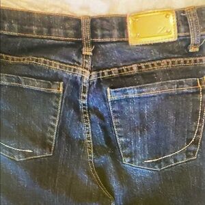 Zena Dark Blue Estilo Denim Jeans Womens Sz 8P Gold Glitter 90's Y2K Coquette